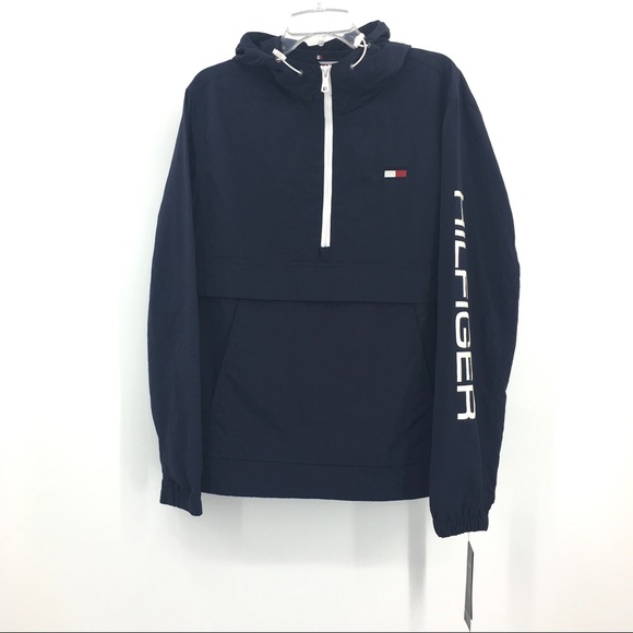 tommy hilfiger men's retro lightweight taslan popover jacket